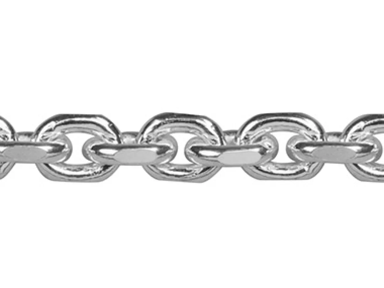 Sterling Silver 5.1mm Diamond Cut Oval Trace Chain Loose Unhallmarked