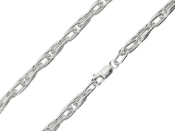 Sterling Silver 4.9mm Double Oval Trace Bracelet 7.5"/19cm Hallmarked