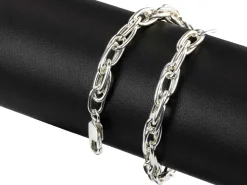 Sterling Silver 4.9mm Double Oval Trace Bracelet 7.5