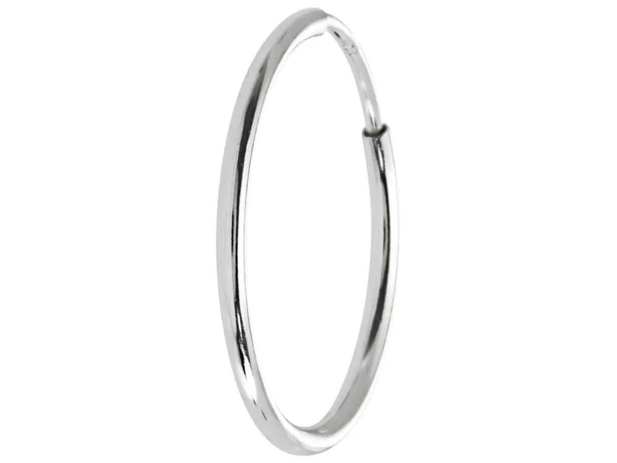 Sterling Silver 16.0mm Endless Hoops, Pack Of 2