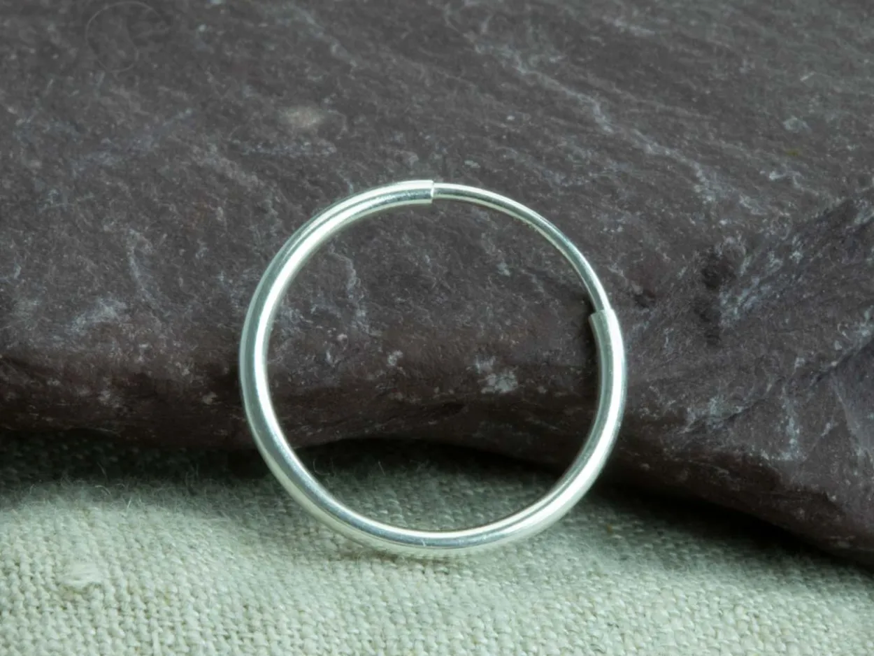 Sterling Silver 16.0mm Endless Hoops, Pack Of 2