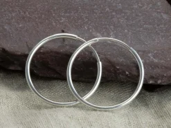 Sterling Silver 20.0mm Endless Hoops, Pack Of 2