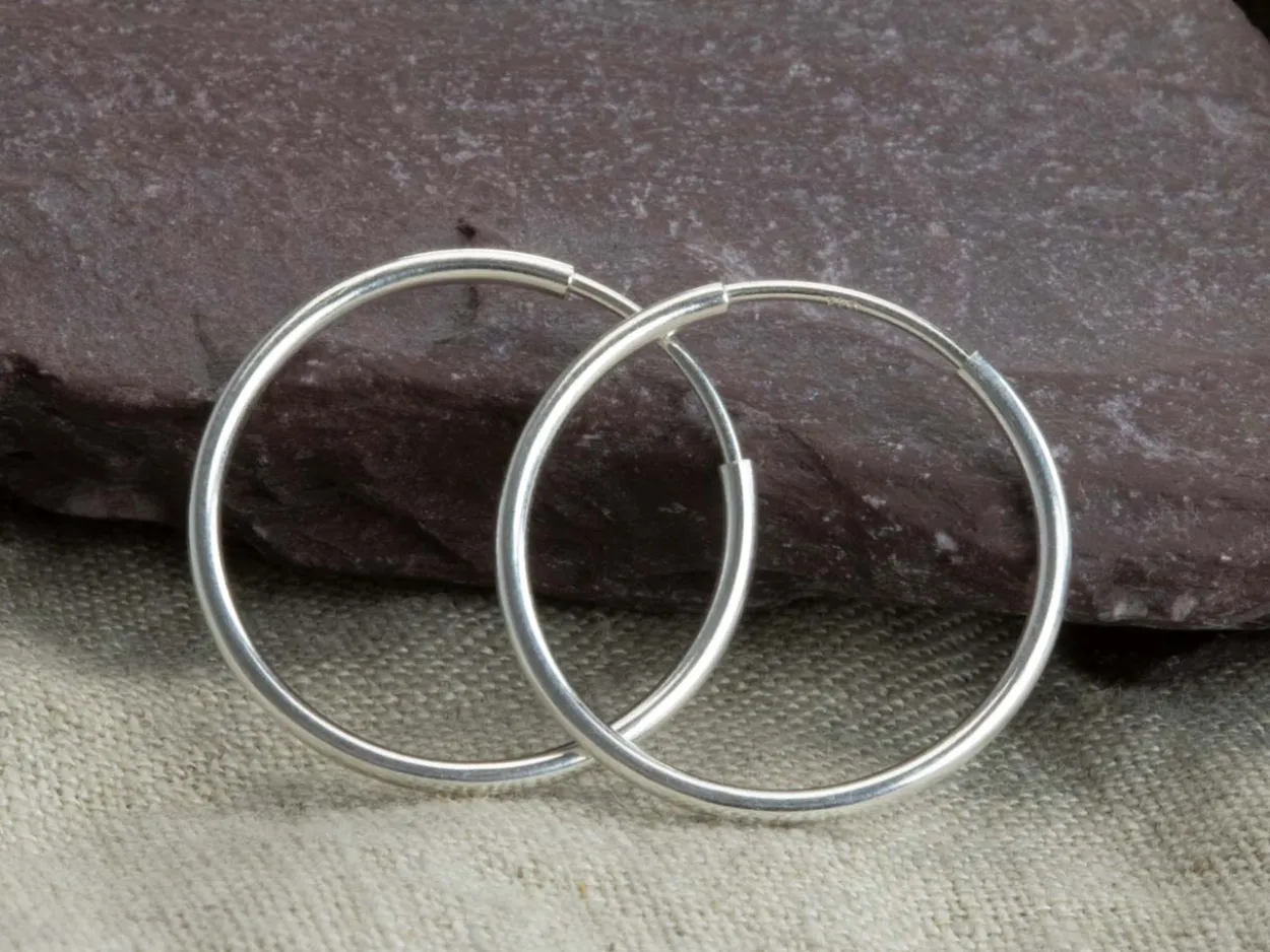 Sterling Silver 20.0mm Endless Hoops, Pack Of 2