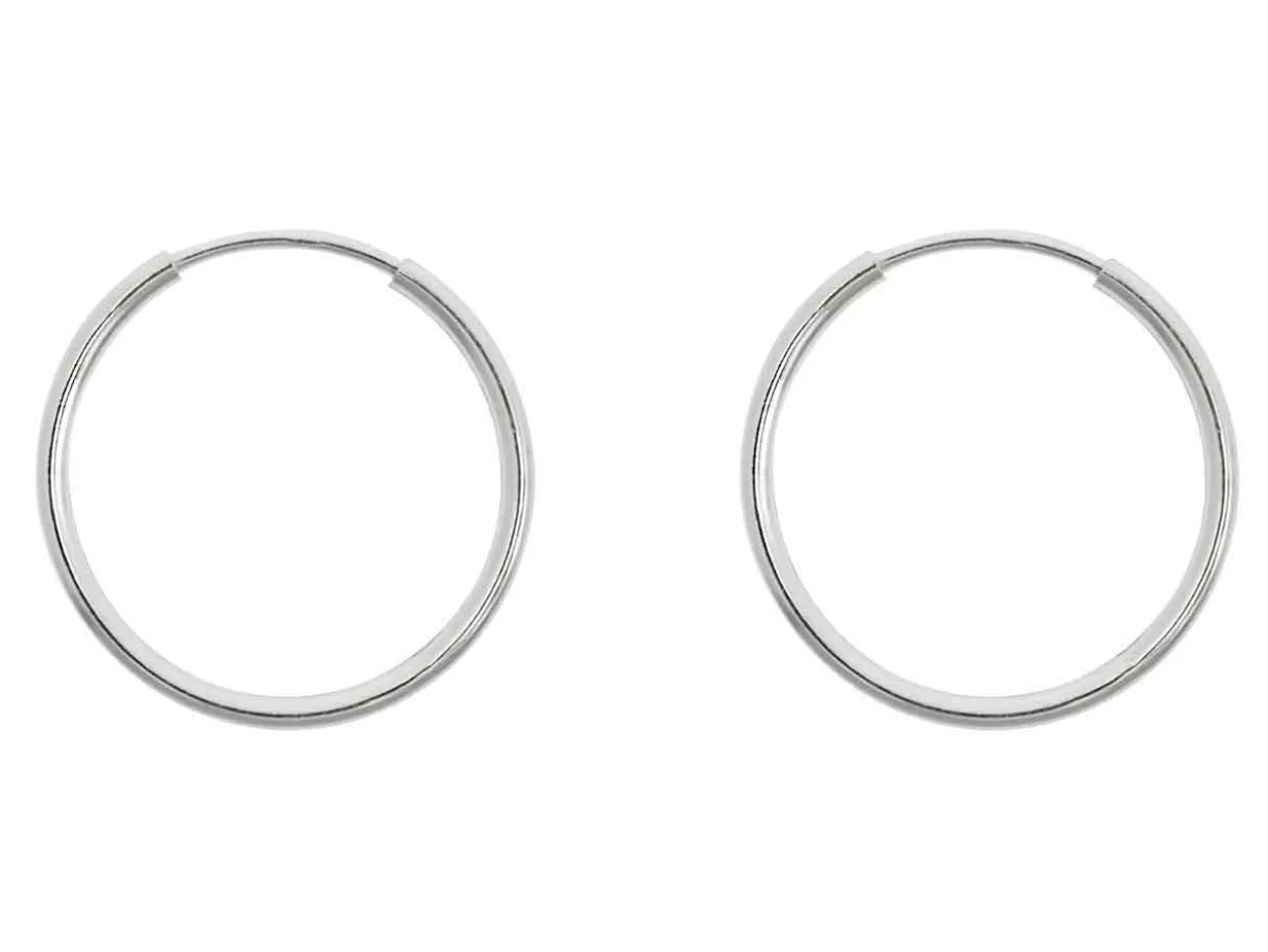 Sterling Silver 18.0mm Endless Hoops, Pack Of 2