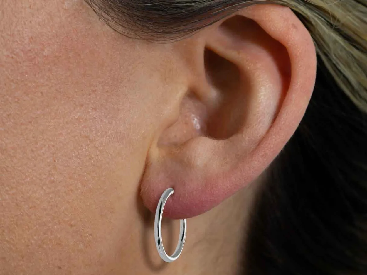 Sterling Silver 18.0mm Endless Hoops, Pack Of 2
