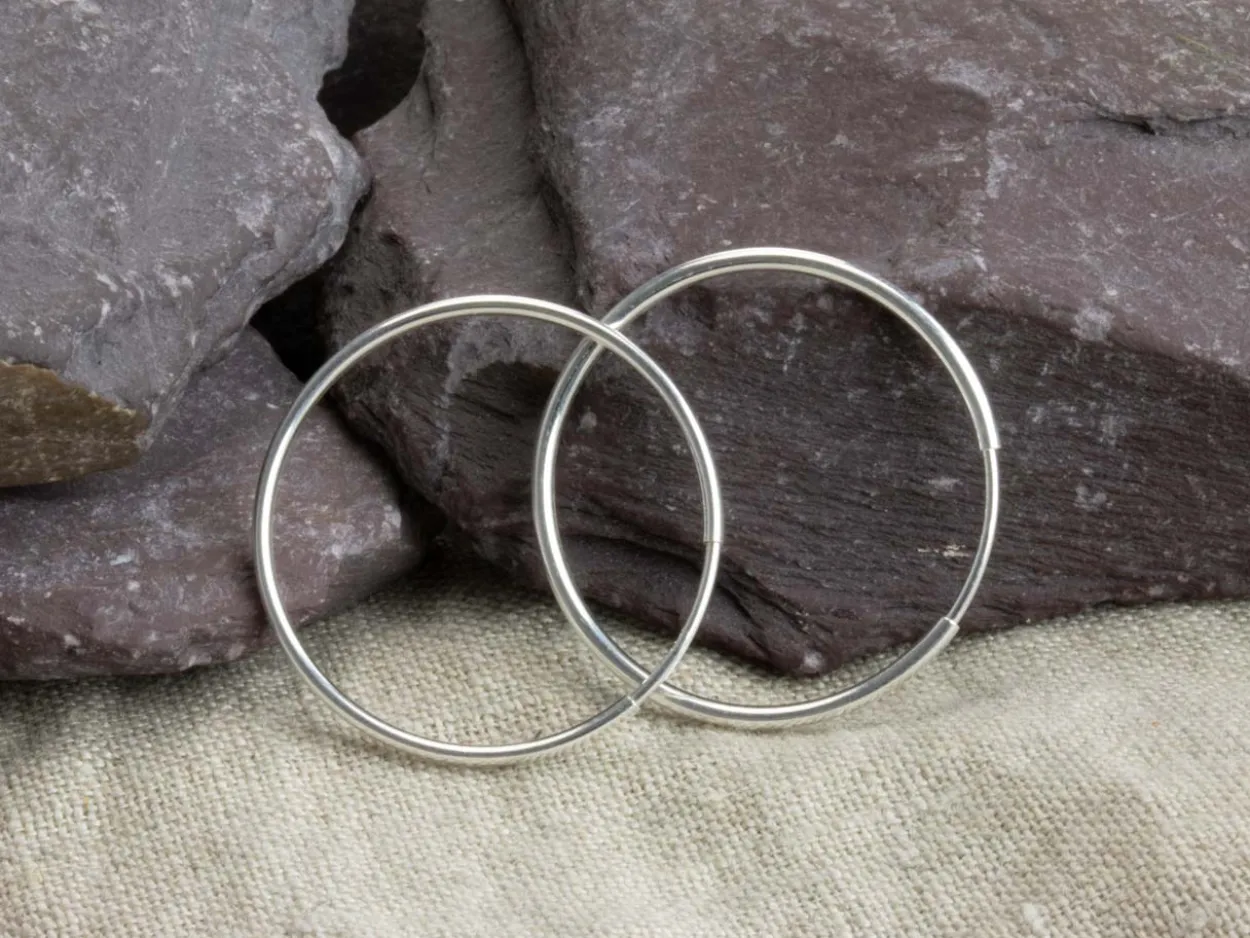 Sterling Silver 24.0mm Endless Hoops, Pack Of 2