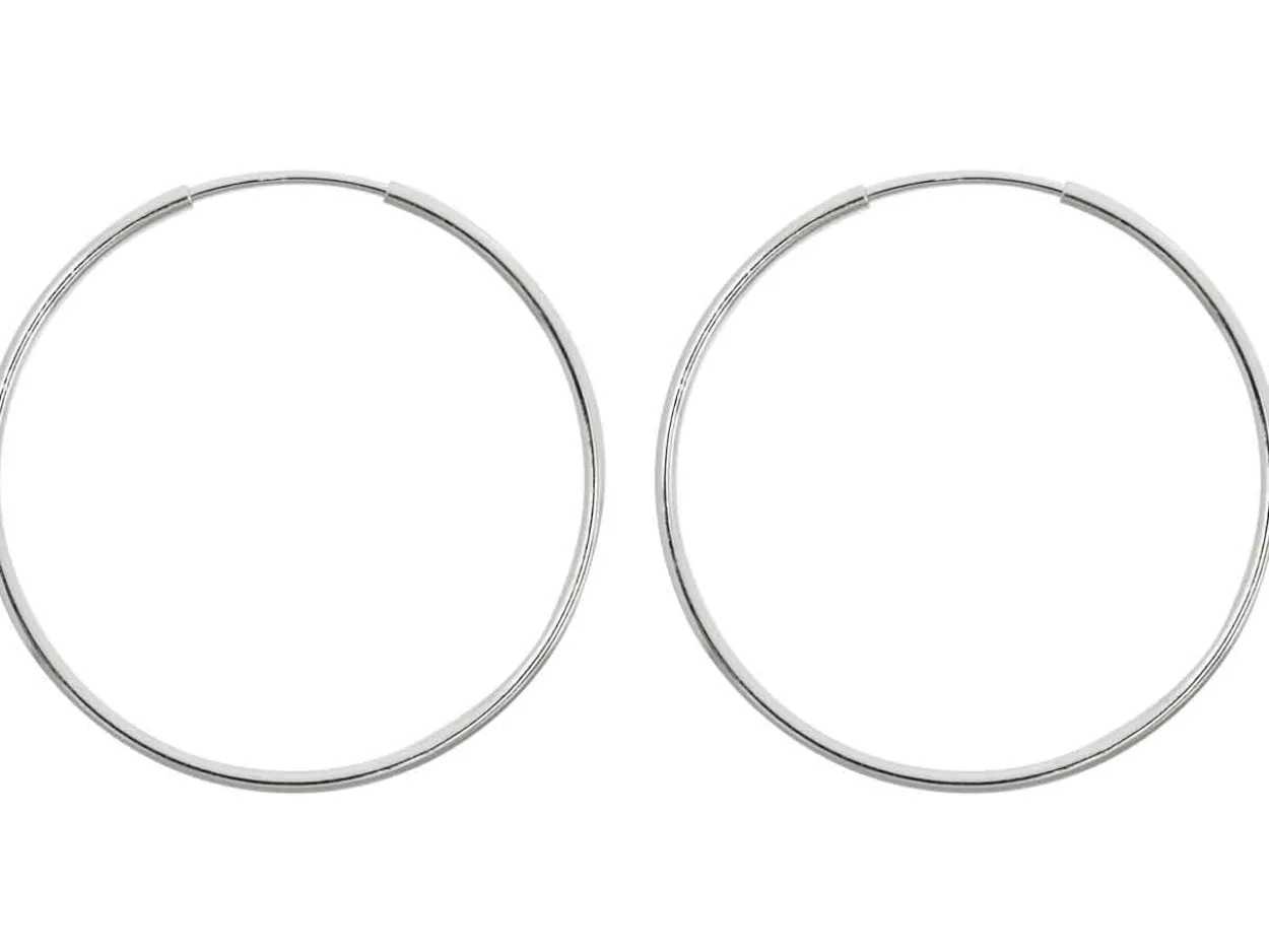 Sterling Silver 38.0mm Endless Hoops, Pack Of 2