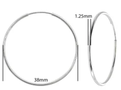 Sterling Silver 38.0mm Endless Hoops, Pack Of 2
