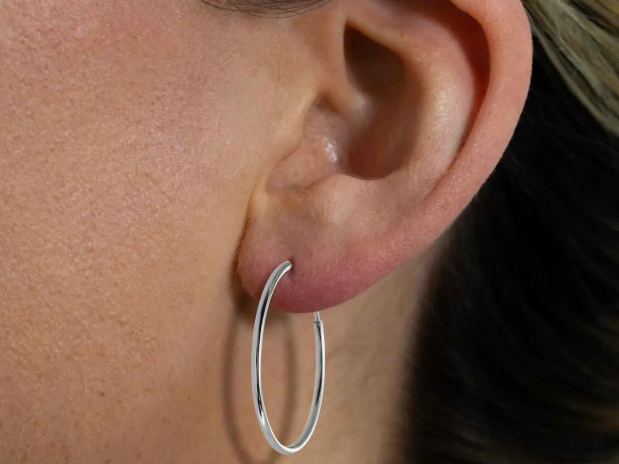 Sterling Silver 26.0mm Endless Hoops, Pack Of 2