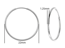 Sterling Silver 22.0mm Endless Hoops, Pack Of 2