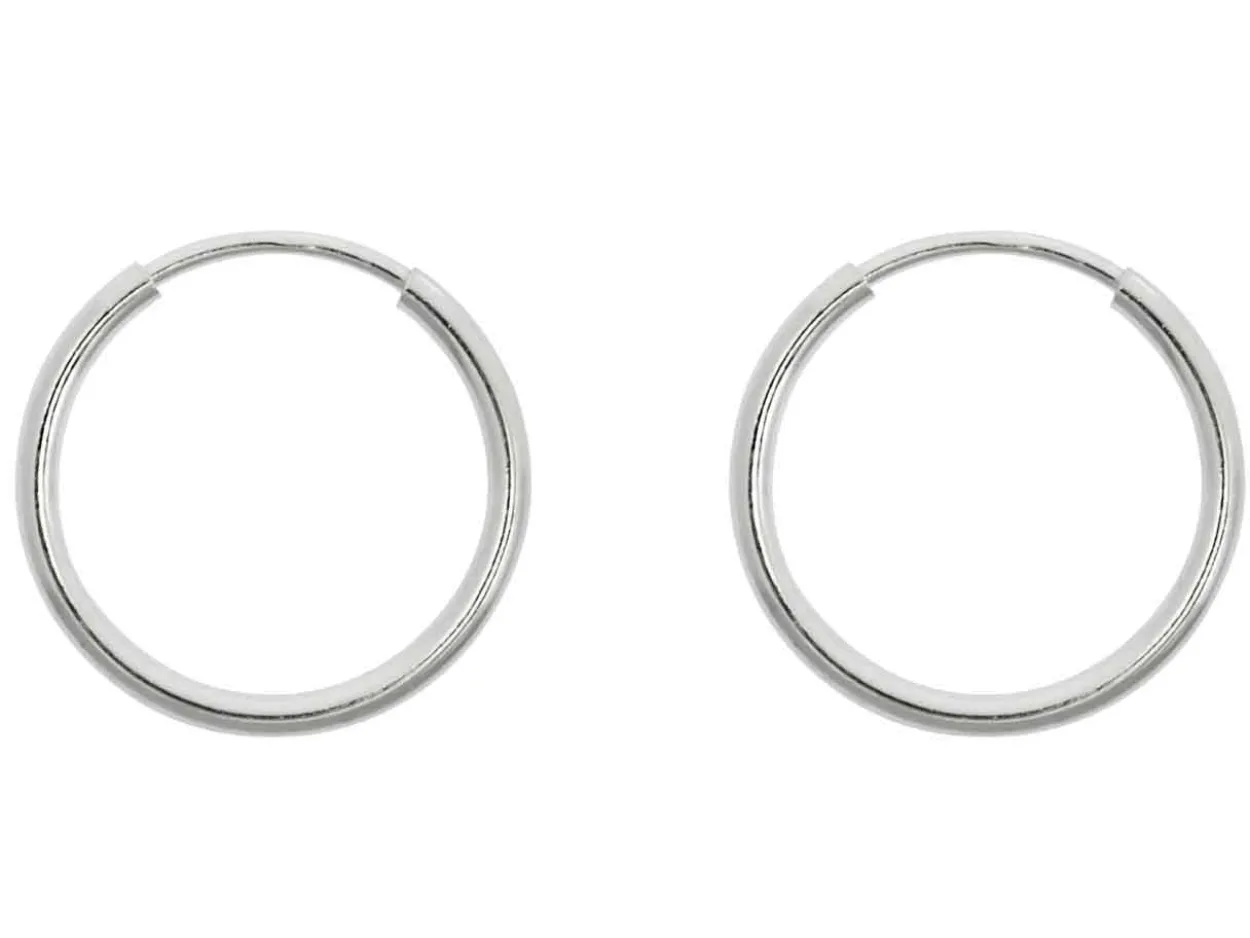 Sterling Silver 12.0mm Endless Sleeper Hoops, Pack Of 2