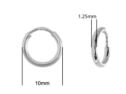 Sterling Silver 10.0mm Endless Sleeper Hoops, Pack Of 2