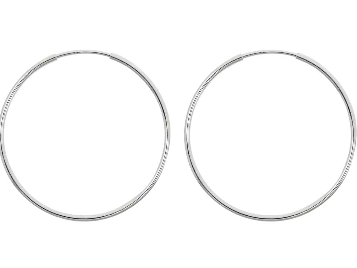 Sterling Silver 30.0mm Endless Sleeper Hoops, Pack Of 2
