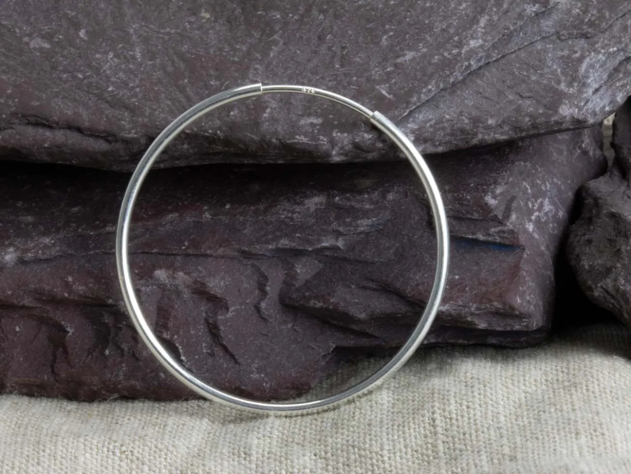 Sterling Silver 30.0mm Endless Sleeper Hoops, Pack Of 2