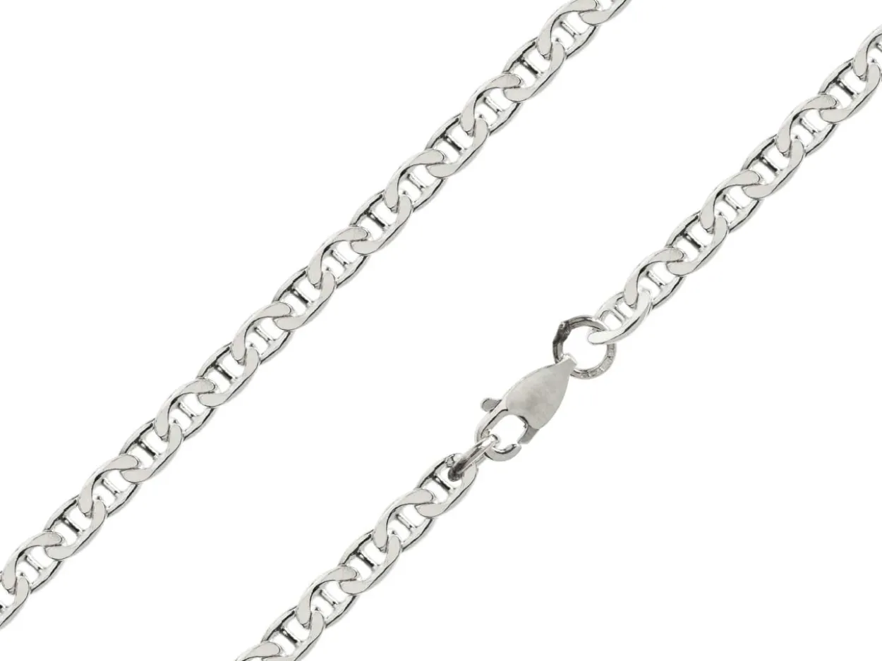 Sterling Silver 3.7mm Filed Anchor Curb Chain 16"/40cm /40cm Hallmarked