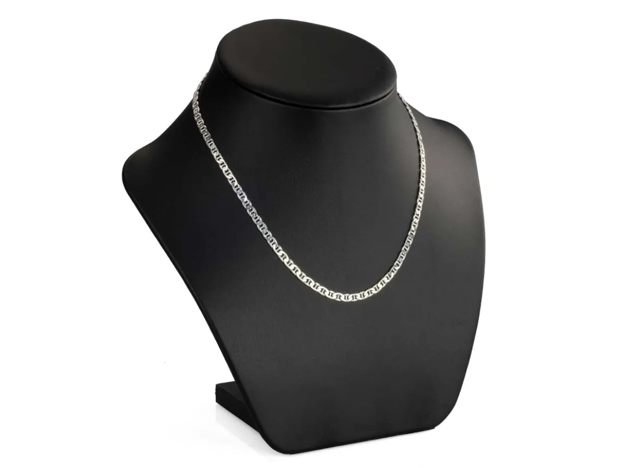 Sterling Silver 3.7mm Filed Anchor Curb Chain 16"/40cm /40cm Hallmarked