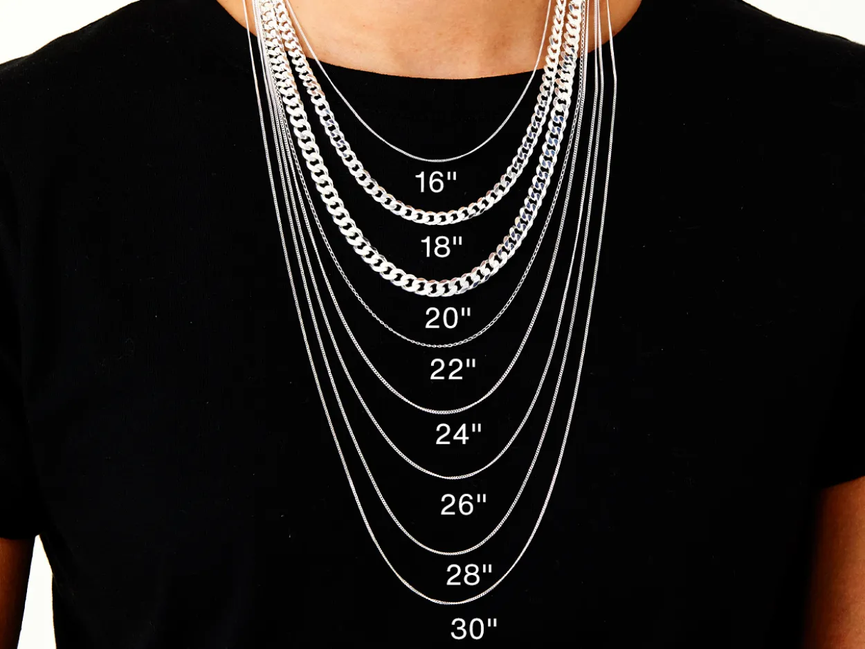 Sterling Silver 6.6mm Filed Bevelled Curb Chain 18"/45cm Hallmarked, 100% Recycled Silver