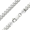 Sterling Silver 5.6mm Filed Bevelled Curb Bracelet 8.5"/21cm Hallmarked