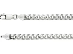 Sterling Silver 5.6mm Filed Bevelled Curb Bracelet 8.5"/21cm Hallmarked