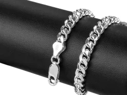 Sterling Silver 5.6mm Filed Bevelled Curb Bracelet 8.5