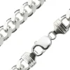 Sterling Silver 10.0mm Filed Bevelled Curb Bracelet 8.5"/21cm Hallmarked