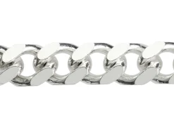 Sterling Silver 10.0mm Filed Bevelled Curb Bracelet 8.5