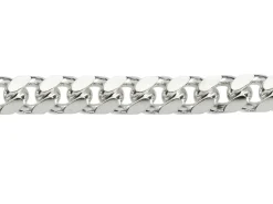 Sterling Silver 6.4mm Filed Bevelled Curb Bracelet 8.5