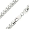 Sterling Silver 8.3mm Filed Bevelled Curb Chain 20"/50cm Hallmarked