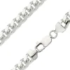 Sterling Silver 8.3mm Filed Bevelled Curb Chain 18"/45cm Hallmarked