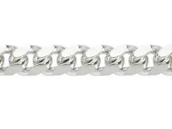 Sterling Silver 8.3mm Filed Bevelled Curb Chain 18