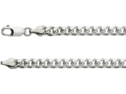 Sterling Silver 5.6mm Filed Bevelled Curb Chain 20"/50cm Hallmarked