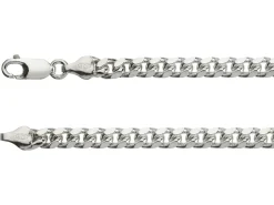 Sterling Silver 5.6mm Filed Bevelled Curb Chain 18"/45cm Hallmarked