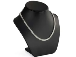 Sterling Silver 5.6mm Filed Bevelled Curb Chain 18