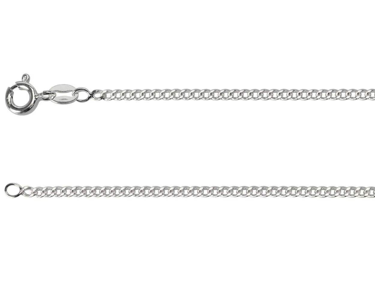 Sterling Silver 2.12mm Filed Curb 18"/45cm Unhallmarked 100% Recycled Silver