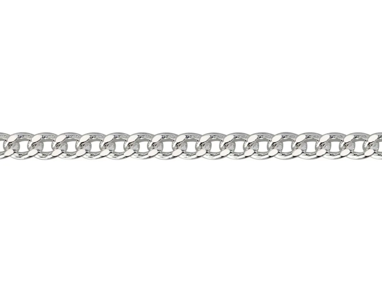 Sterling Silver 2.12mm Filed Curb 18"/45cm Unhallmarked 100% Recycled Silver