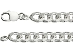 Sterling Silver 10.3mm Filed Curb Bracelet 8.5"/21cm Hallmarked