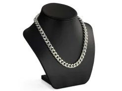 Sterling Silver 10.3mm Filed Curb Chain 18