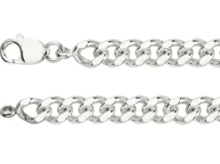 Sterling Silver 8.9mm Filed Curb Chain 20"/50cm Hallmarked
