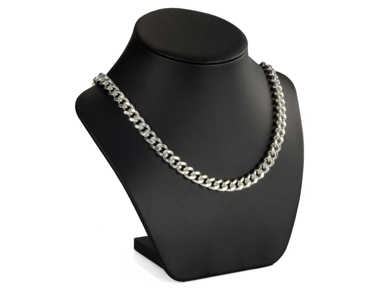 Sterling Silver 8.9mm Filed Curb Chain 20"/50cm Hallmarked