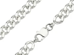Sterling Silver 8.9mm Filed Curb Chain 18"/45cm Hallmarked