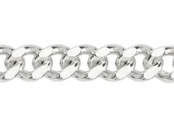 Sterling Silver 8.9mm Filed Curb Chain 18