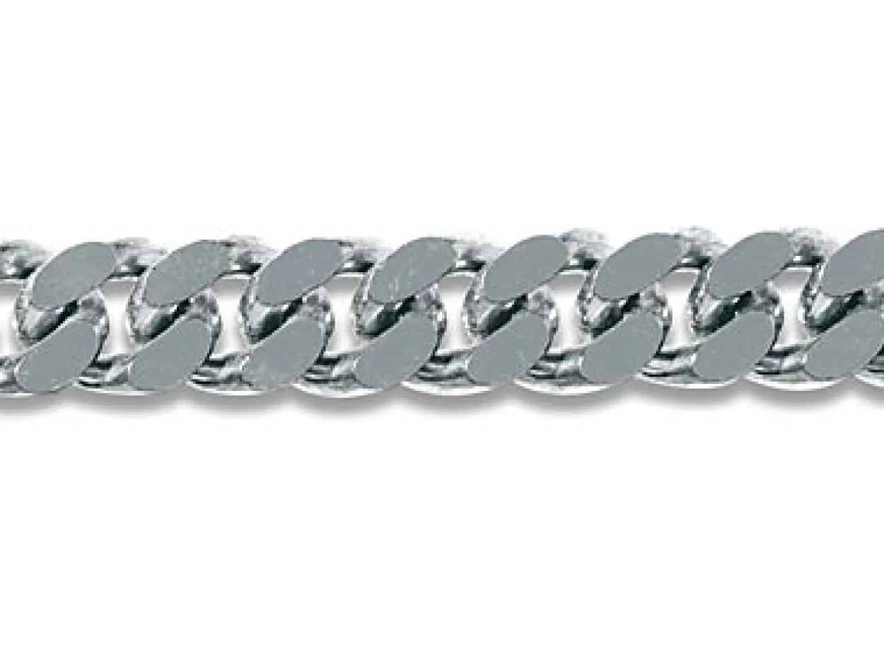 Sterling Silver 7.7mm Filed Curb Chain Loose Unhallmarked