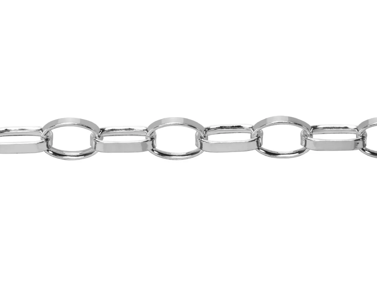 Sterling Silver 4.45mm Flat Filed Oval Belcher Chain 18"/45cm Unhallmarked 100% Recycled Silver
