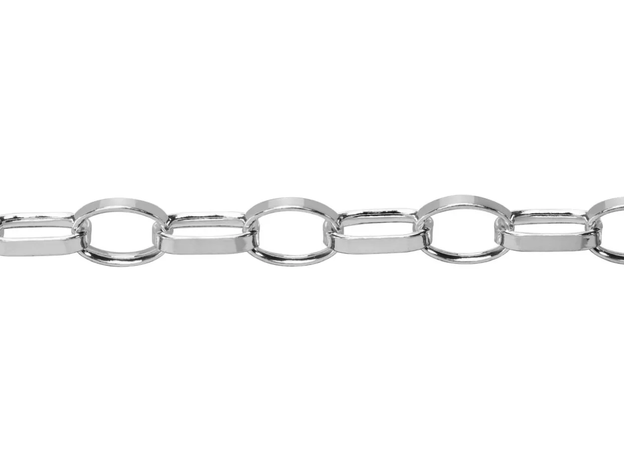 Sterling Silver 4.45mm Flat Filed Oval Belcher Chain 20"/50cm Unhallmarked 100% Recycled Silver