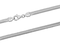 Sterling Silver 4.2mm Flat Filed Snake Chain 16"/40cm Hallmarked, 100% Recycled Silver