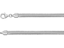 Sterling Silver 4.2mm Flat Filed Snake Chain 18"/45cm Hallmarked, 100% Recycled Silver
