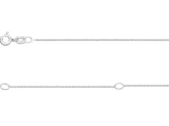Sterling Silver 0.9mm Flat Filed Oval Trace Chain With Extender 16-18"/40-45cm Unhallmarked