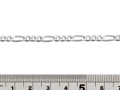 Sterling Silver 3.5mm Flat Filed Figaro Chain Loose Unhallmarked 100% Recycled Silver