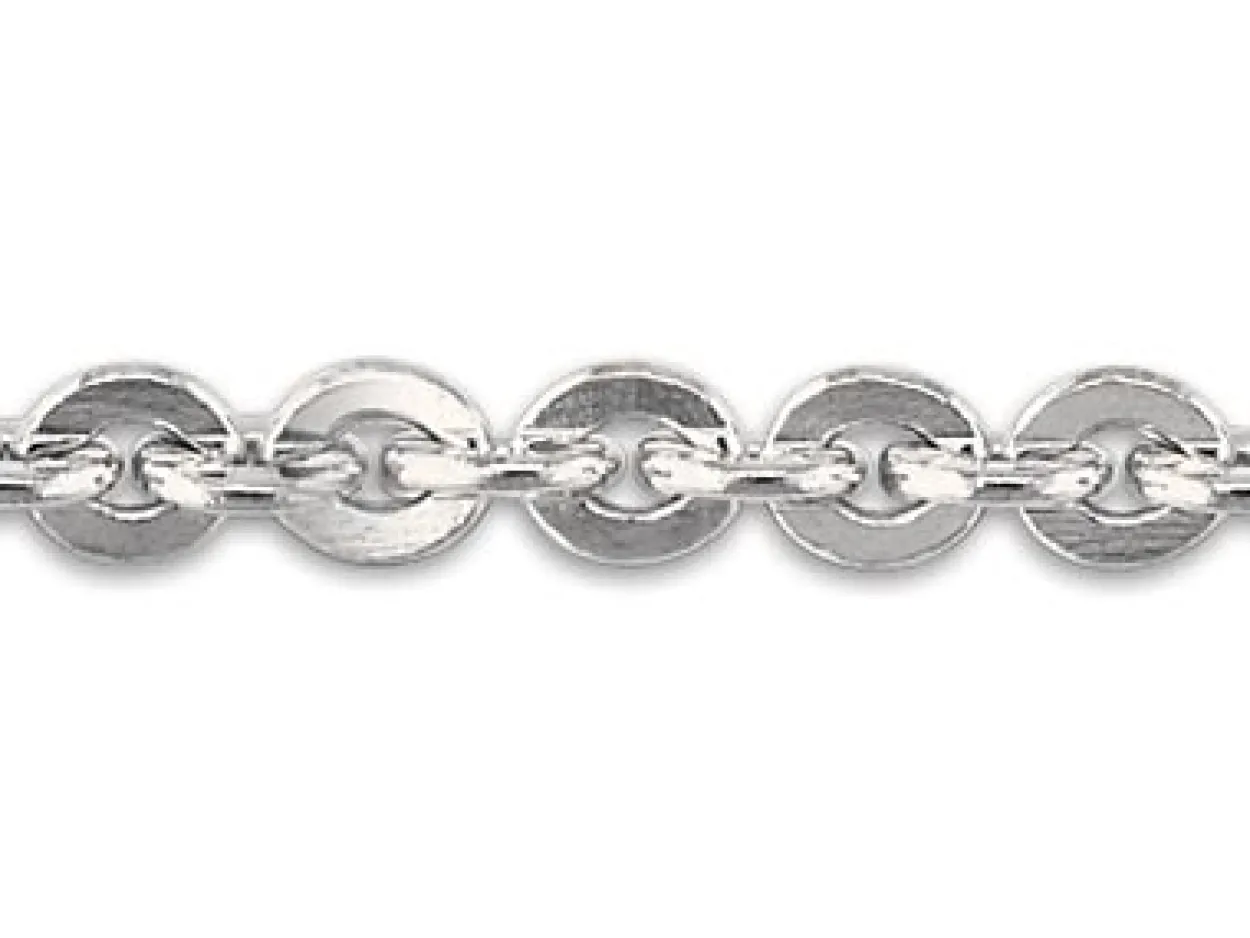 Sterling Silver 6.0mm Flat Filed Round Trace Chain Loose, 100% Recycled Silver