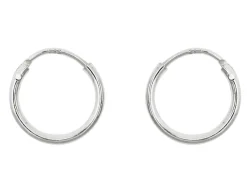 Sterling Silver 10.0mm Hinged Sleeper Hoops, Pack Of 2
